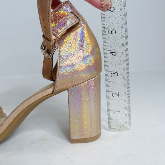 NWOT Old Navy Rose Gold Metallic Block Heel Sandals Pumps Size 9.5 - Picture 7 of 11